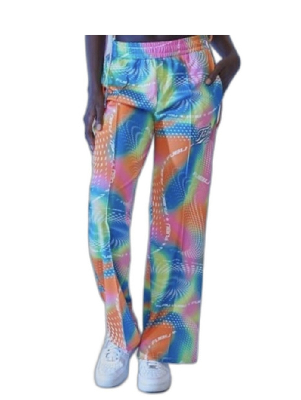 Fubu 05 X Forever21 Track Pants Y2k Pride Collection Tie-Dye Print M - Picture 2 of 4